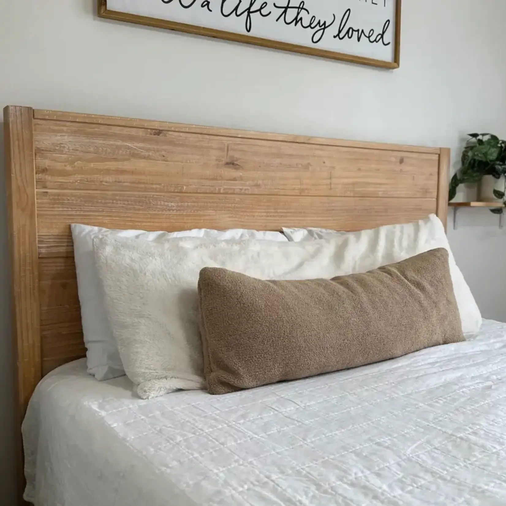 Montauk Full Size Panel Bed - Solid Wood - Driftwood