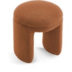 Bowen Faux Shearling Teddy Fabric Upholstered Stool Saddle