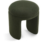 Bowen Faux Shearling Teddy Fabric Upholstered Stool Green