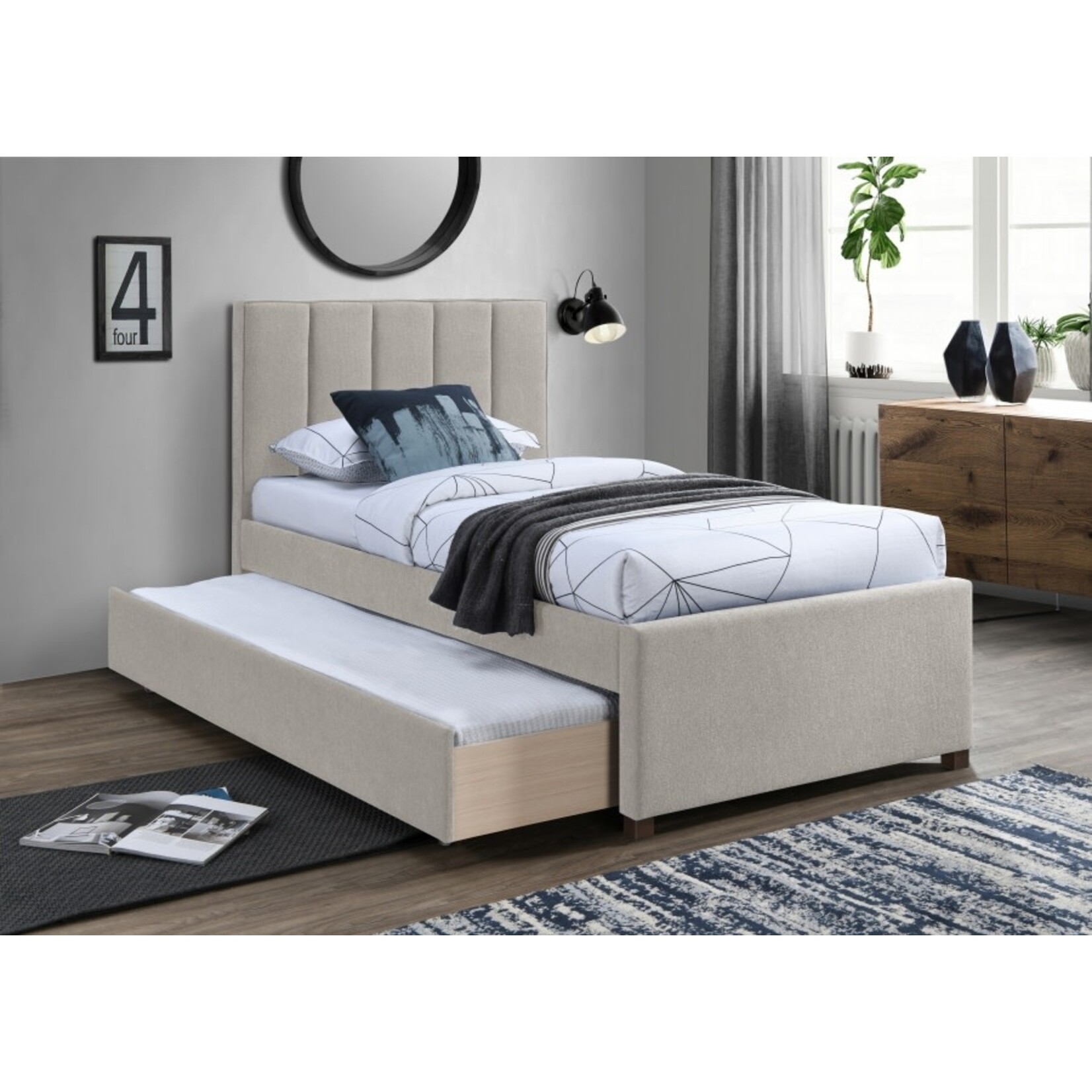 HarperBeige-T Twin Trundle Bed