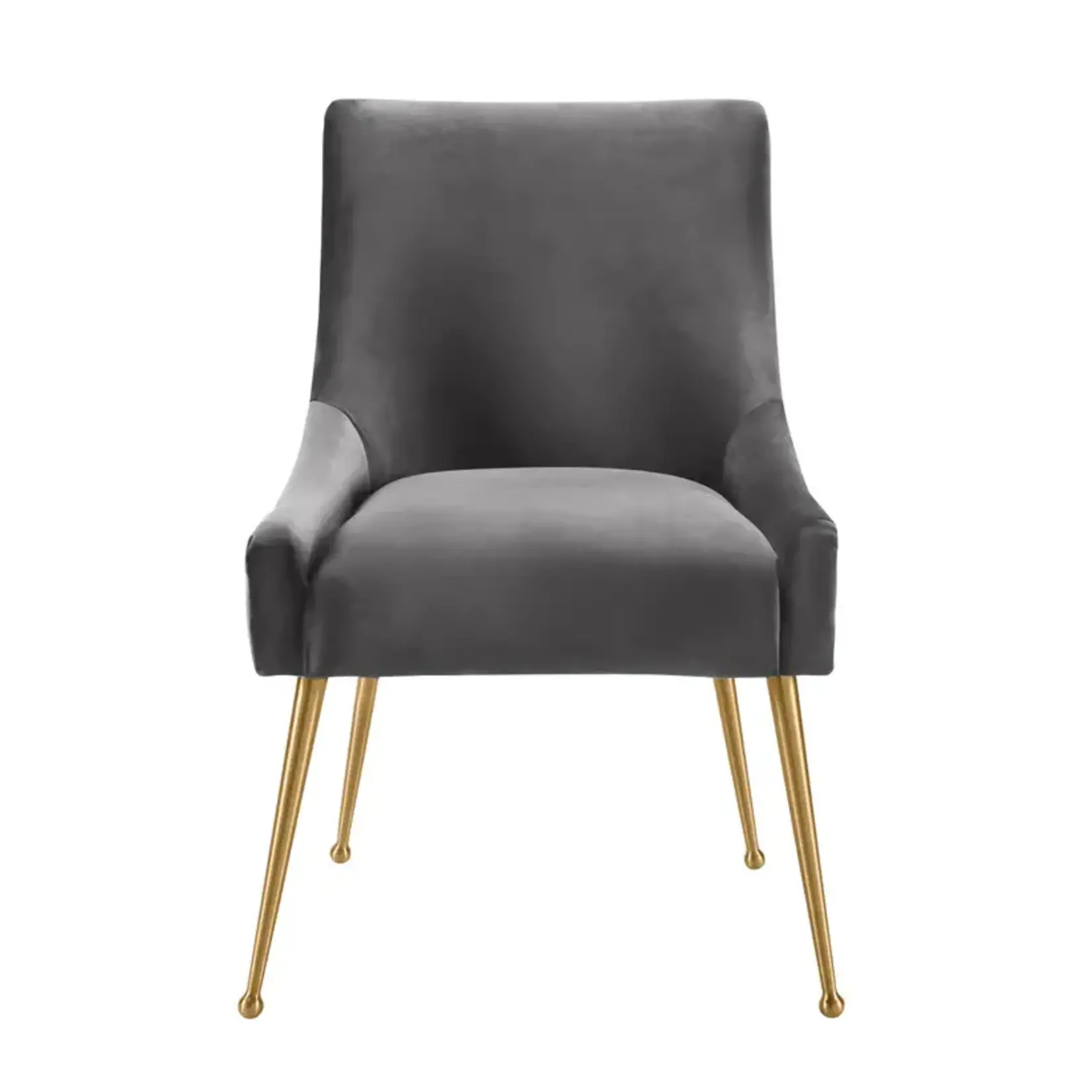 TOV Beatrix Pleated Grey Velvet Chair
