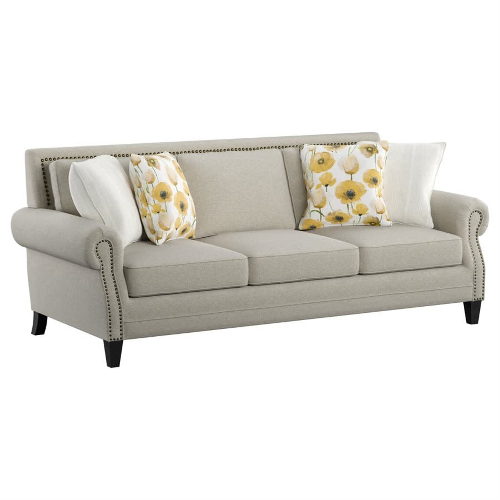 Sofa w/4 Pillows Beige