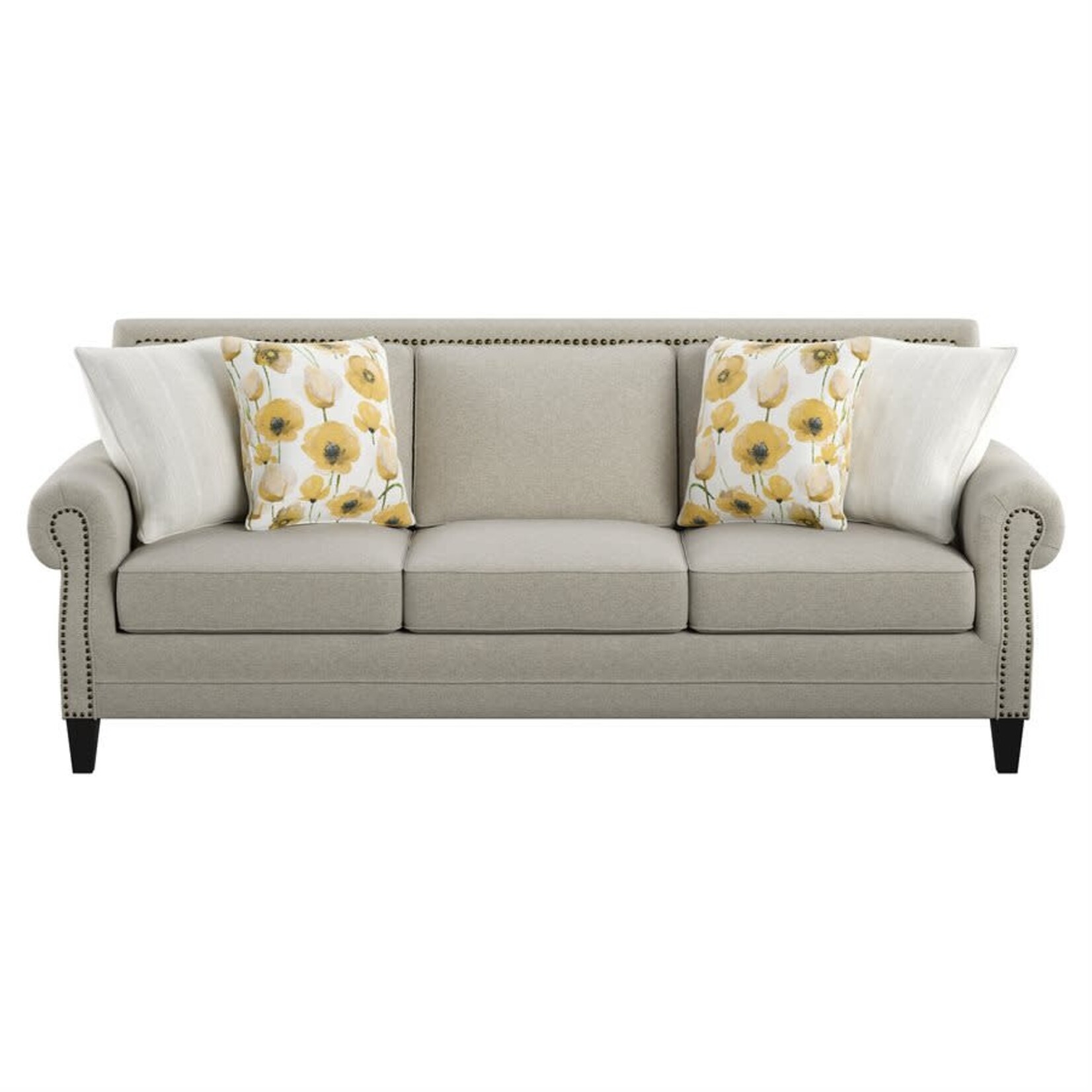 Sofa w/4 Pillows Beige