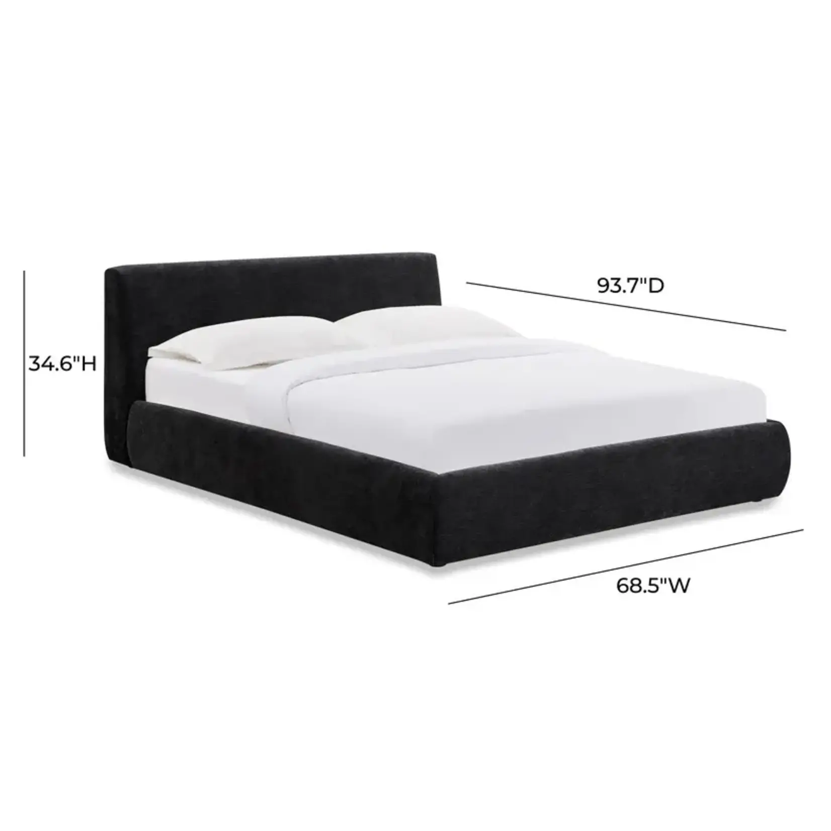 TOV Isla Black Velvet Queen  Bed