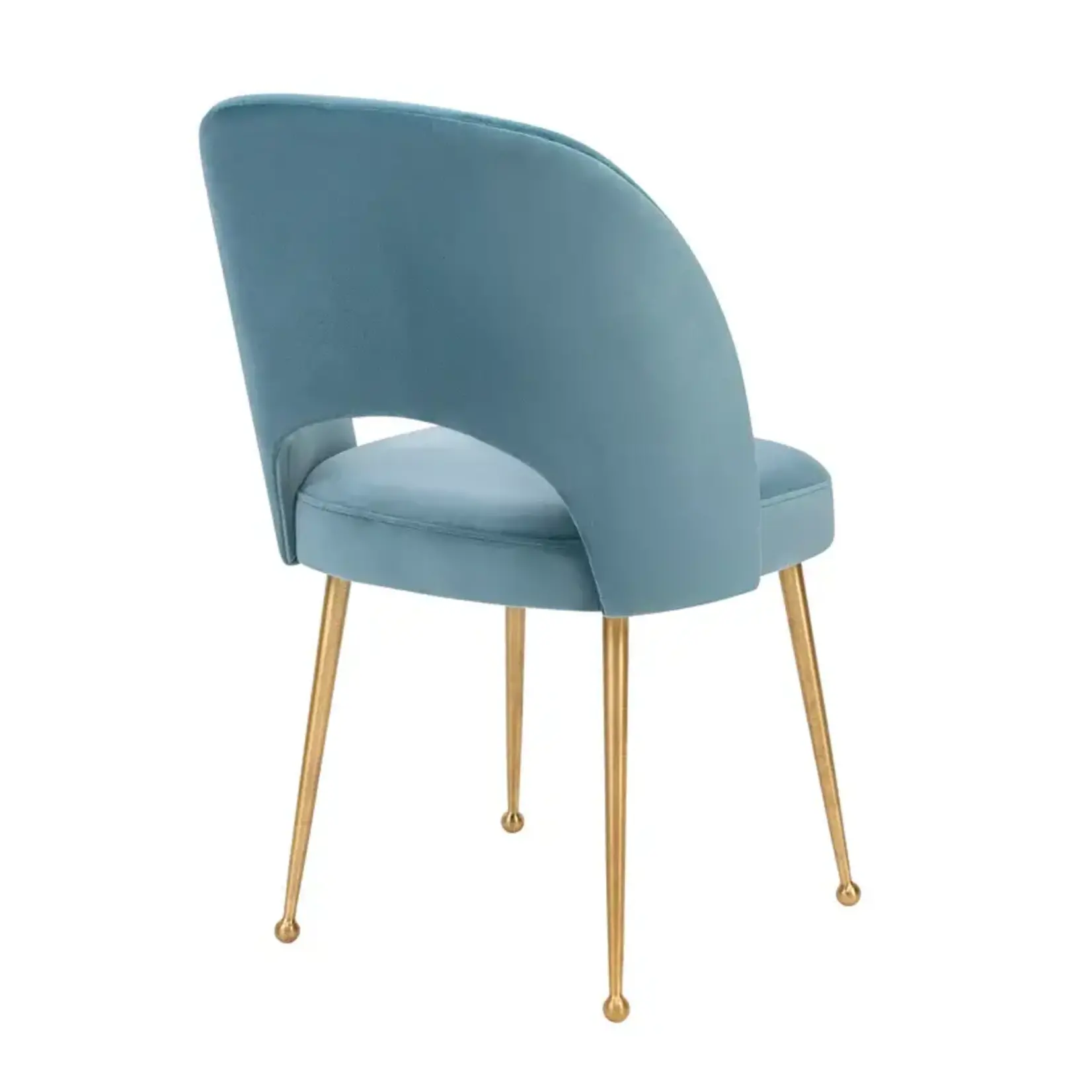 TOV Swell Sea Blue Velvet Chair