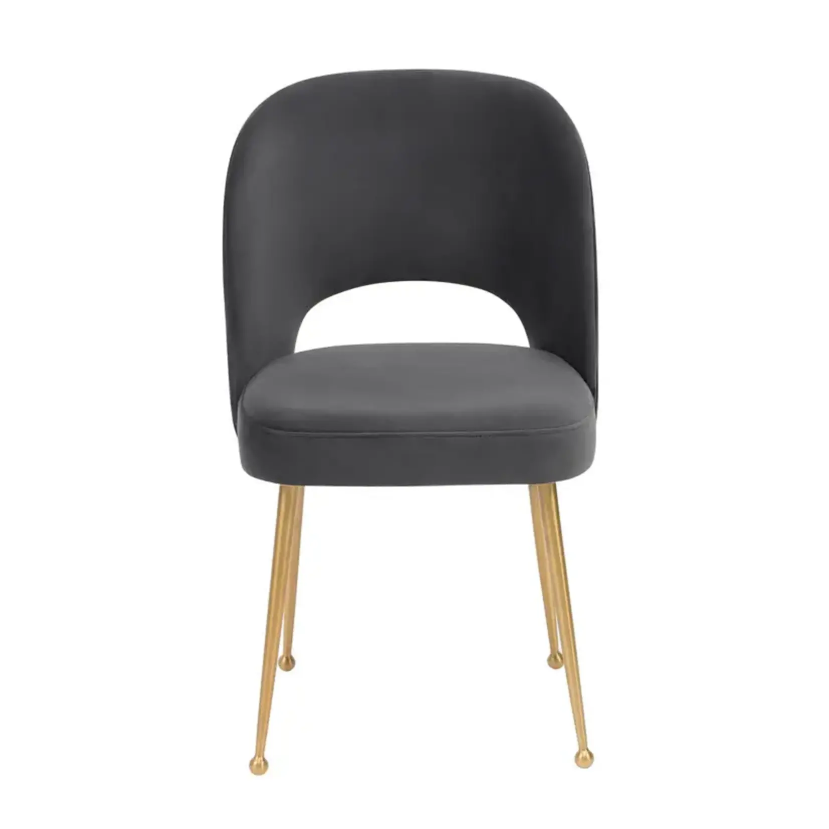 TOV Swell Dark Grey Velvet Chair