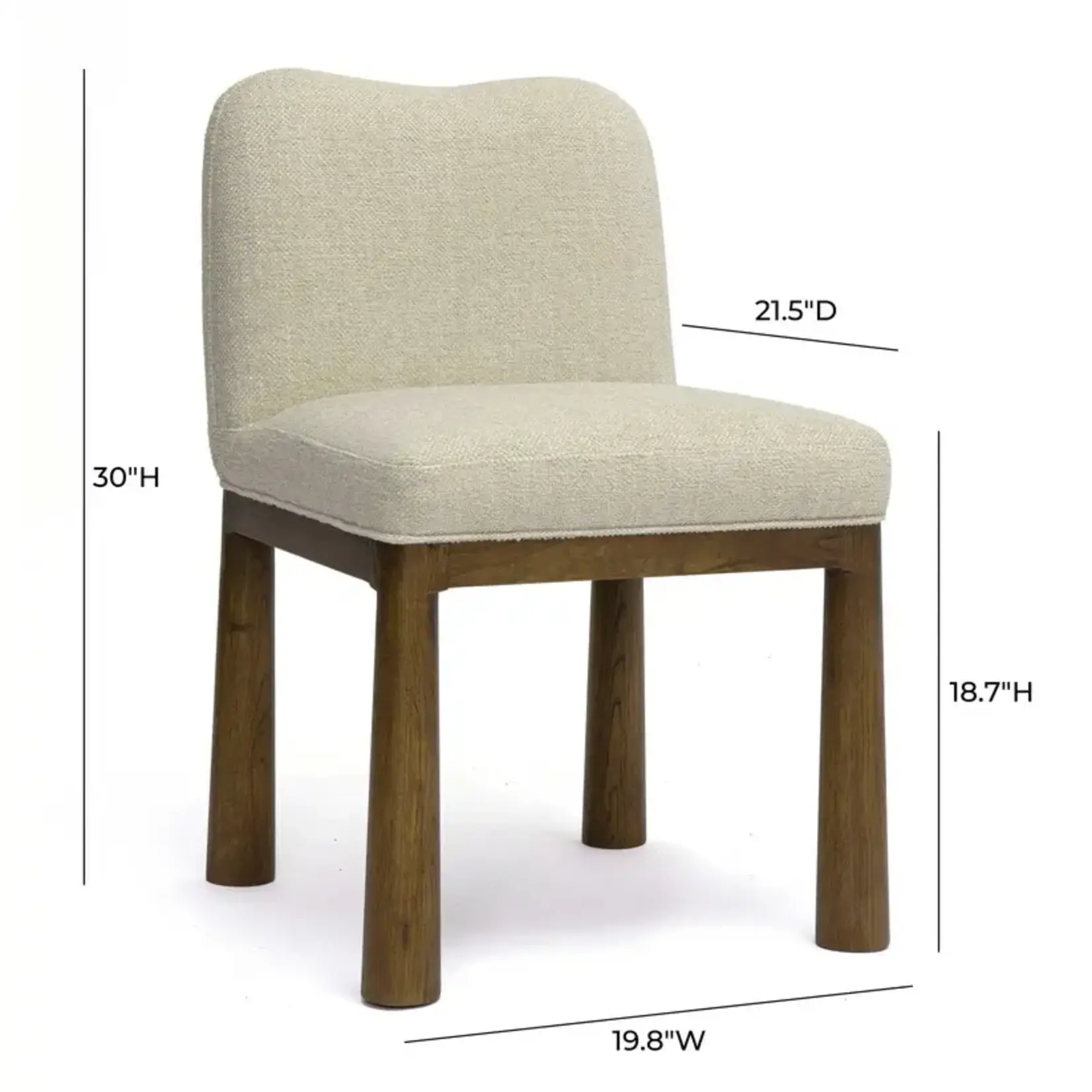 TOV Tiara Cream Performance Fabric Dining Chair
