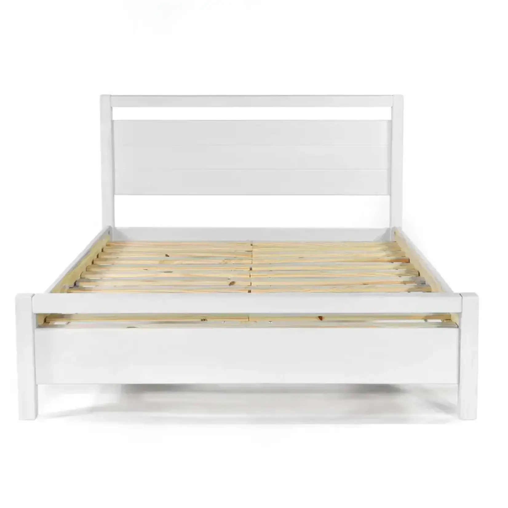 GrainWood Loft Full Platform Bed - Brushed White