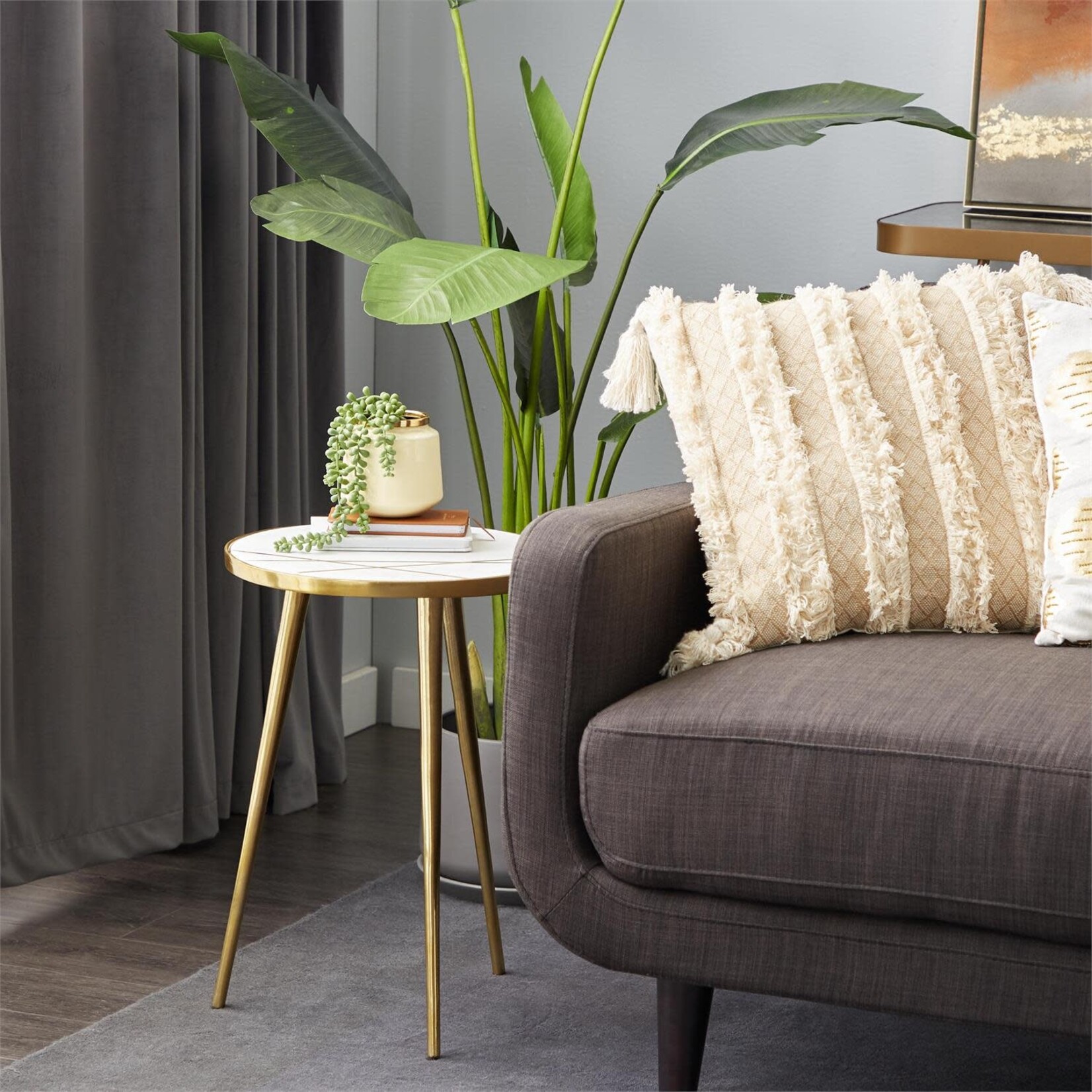 Uma 55381 Aluminum Marble Table