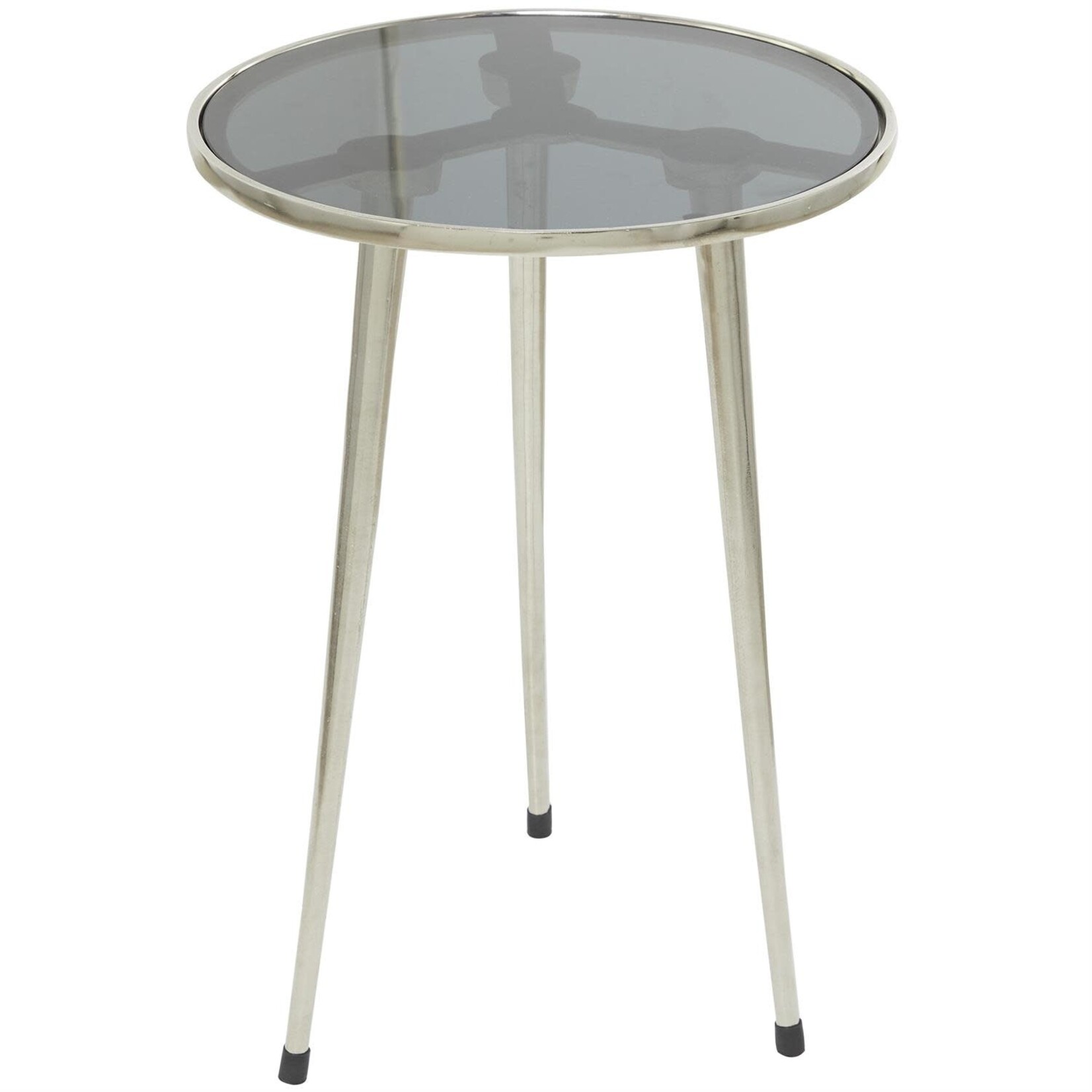 Uma 99727 Aluminum Glass Accent Table