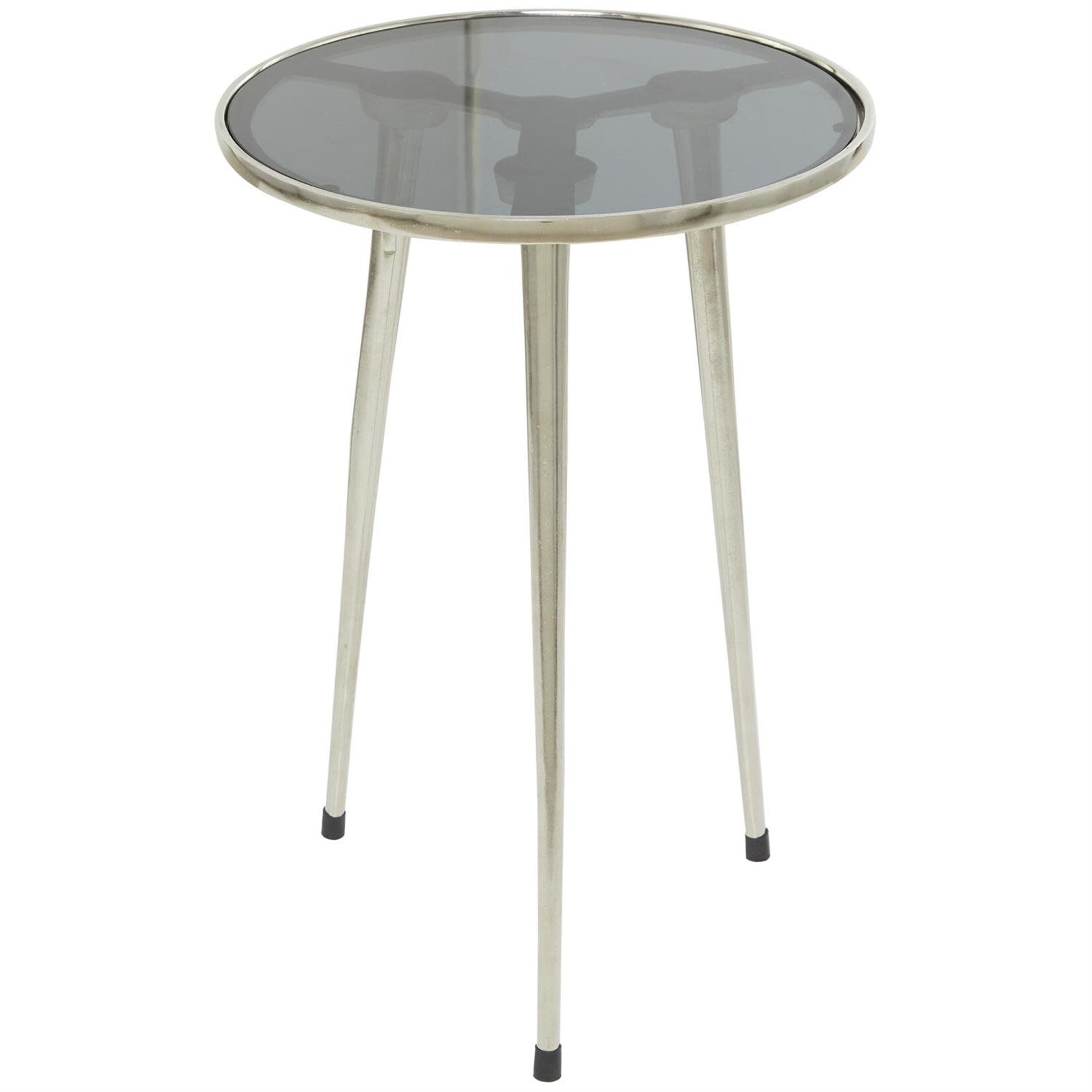 Uma 99727 Aluminum Glass Accent Table