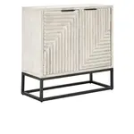 Classic Home Flint Mango Wood 2Dr Cabinet Coastal White