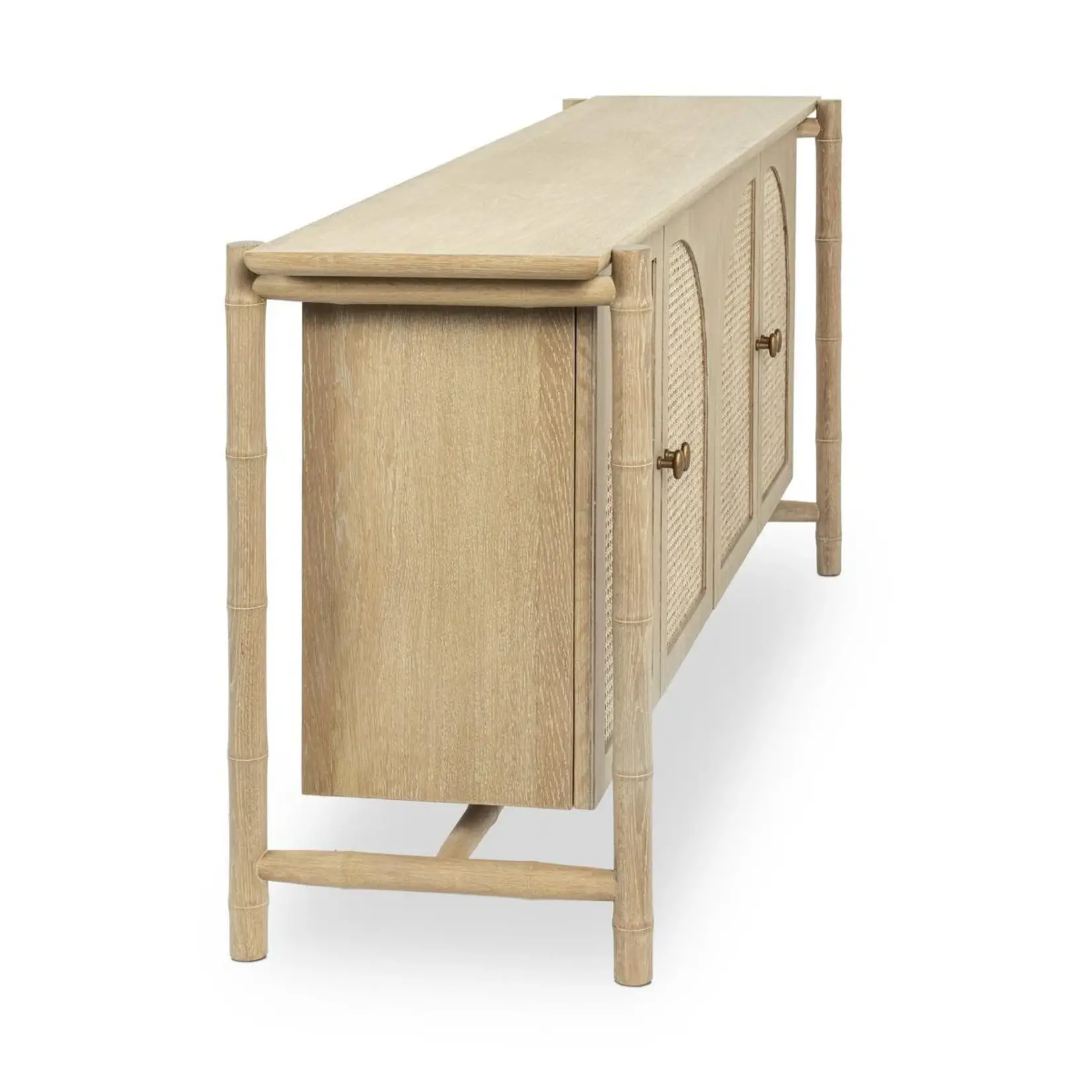 Classic Home Barrea Oak Wood 4Dr Cabinet Natural