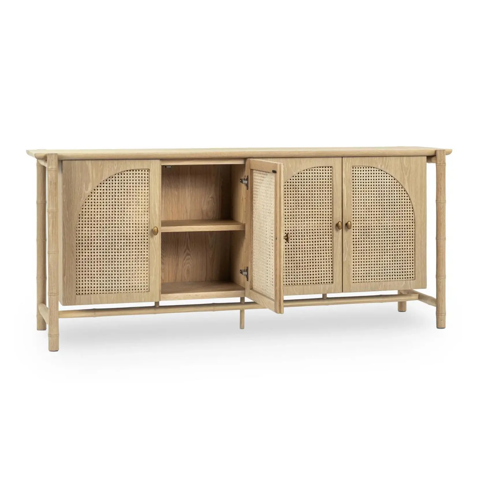 Classic Home Barrea Oak Wood 4Dr Cabinet Natural