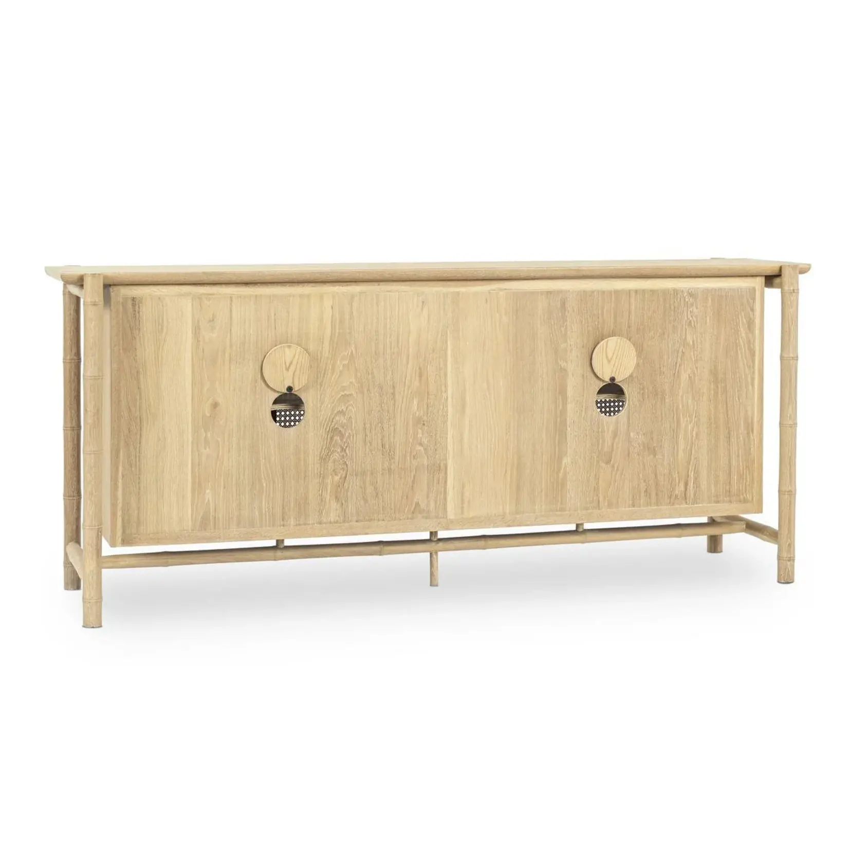Classic Home Barrea Oak Wood 4Dr Cabinet Natural