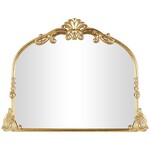 Uma Gold Metal Scroll Ornate Arched Baroque Room Wall Mirror