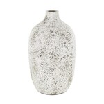 Uma White Ceramic Antique Style Textured Decorative Vase