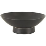 Uma Black Ceramic Wide Decorative Bowl with Elevated Base