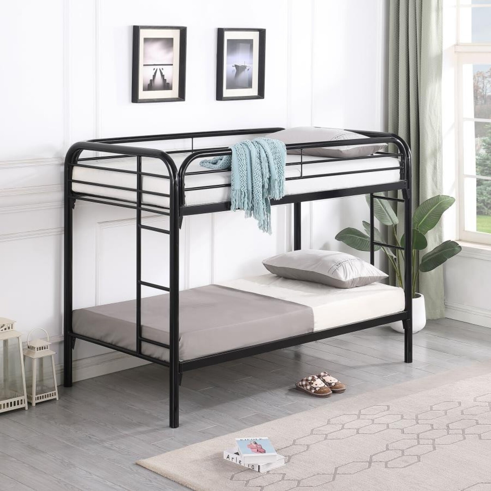 Coaster Furniture Morgan Metal Twin Over Twin Bunk Bed Black