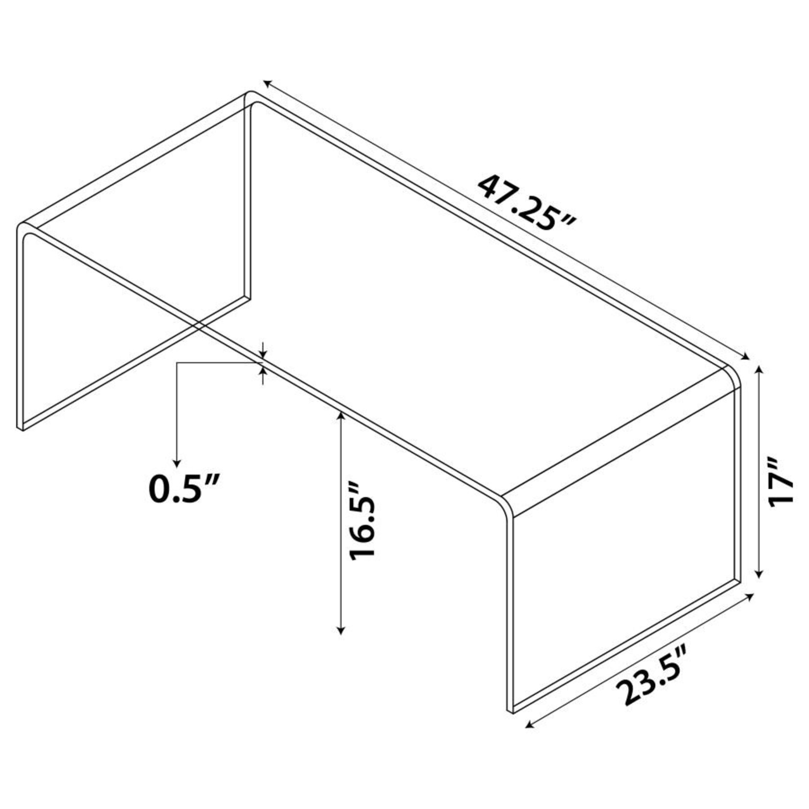 Coaster Furniture Ripley Rectangular Tempered Bent Glass Coffee Table Clear