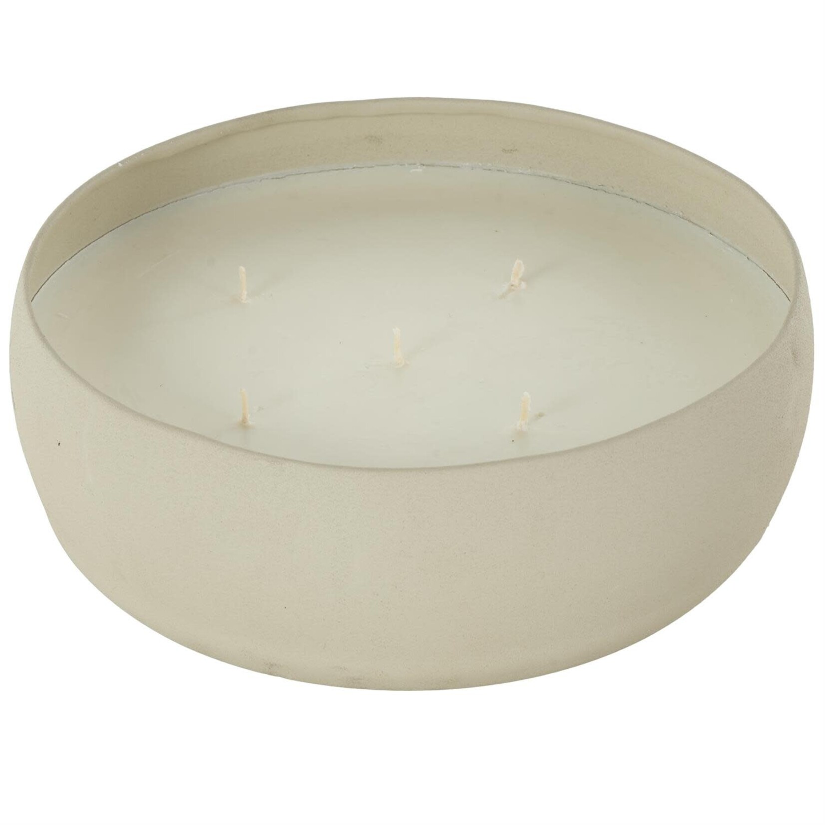 Uma Beige Metal Pink Blush & Poppy Scented Textured 63oz 5 Wick Decorative Candle with White Wax