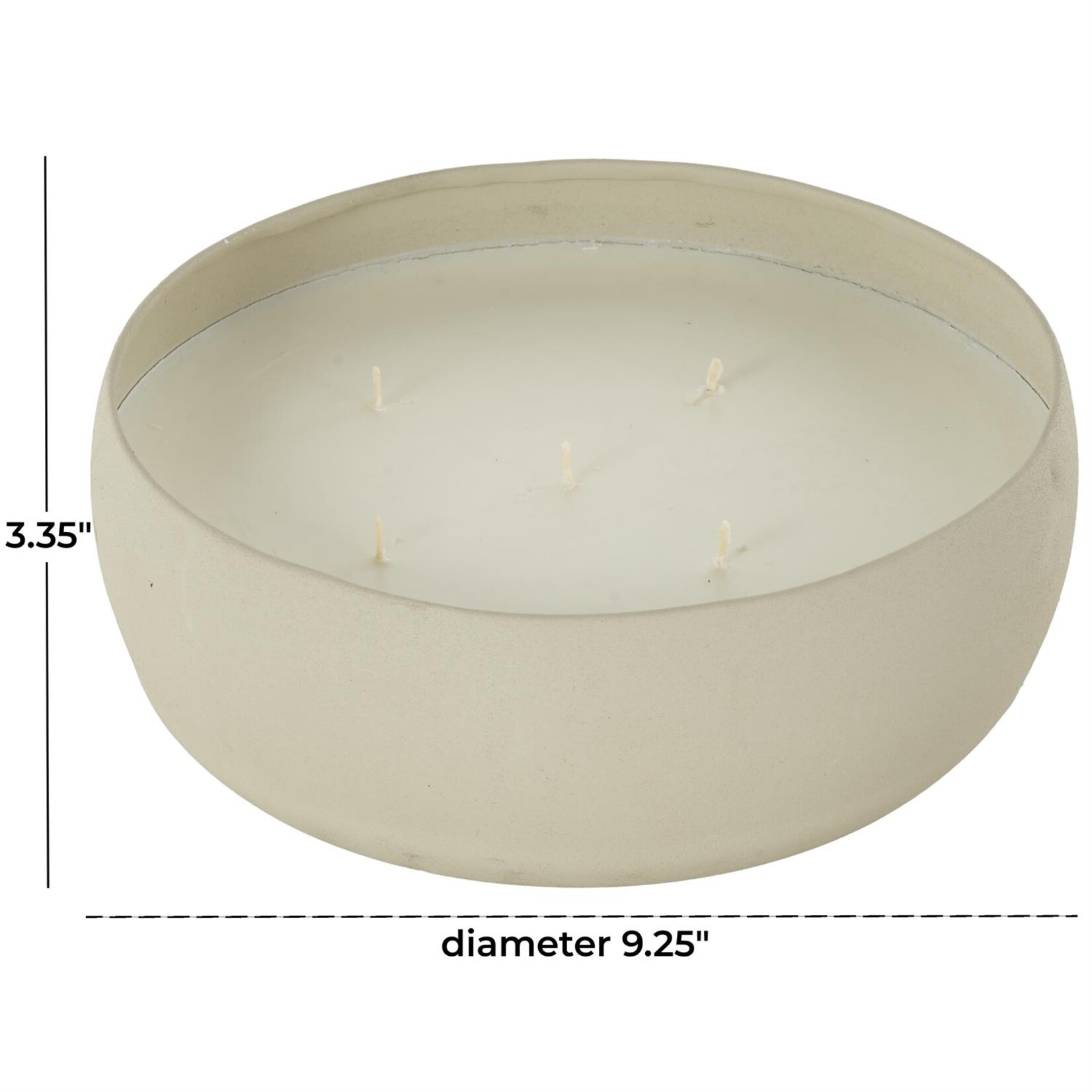 Uma Beige Metal Pink Blush & Poppy Scented Textured 63oz 5 Wick Decorative Candle with White Wax