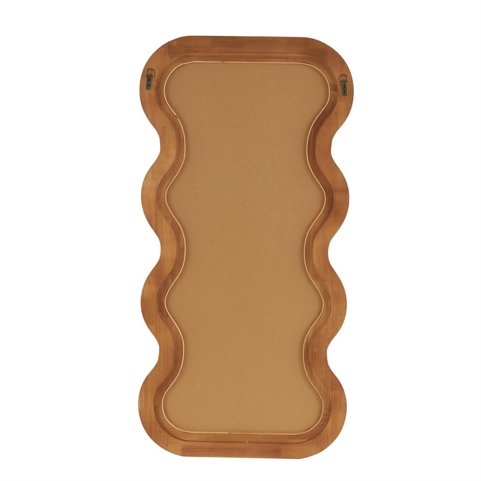Uma Brown Wood Wavy Room Wall Mirror with Dimensional Carved Frame