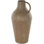 Uma Brown Metal Antique Inspired Decorative Vase with Handle