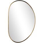 Uma Gold Metal Oval Minimalistic Room Wall Mirror