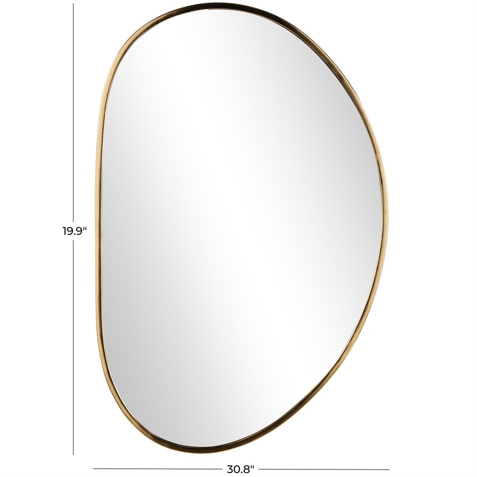 Uma Gold Metal Oval Minimalistic Room Wall Mirror