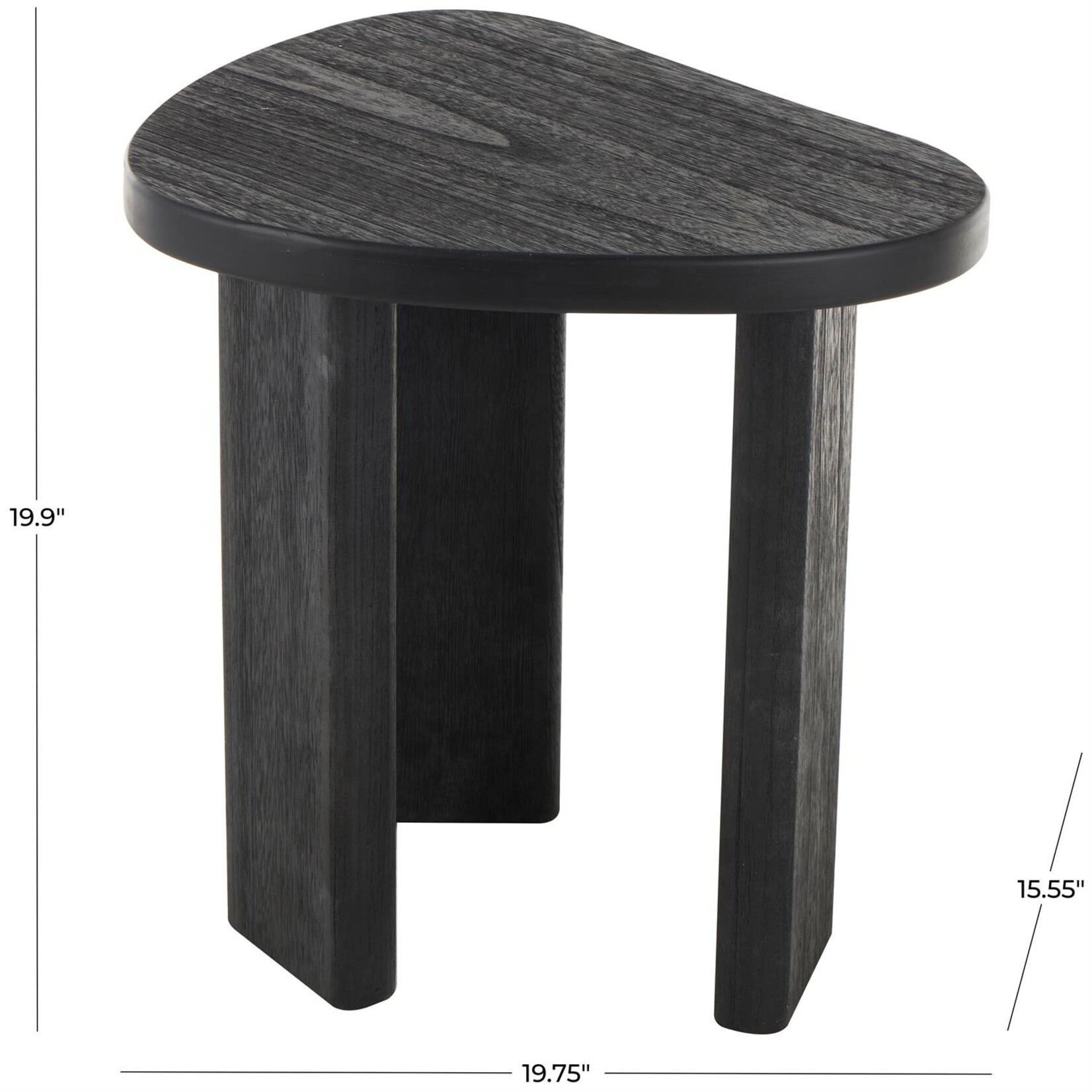 Deco Marche Black Wood Handmade Side End Accent Table