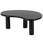 Uma Black Wood Heart Inspired Living Room Coffee Table with 3 Legs