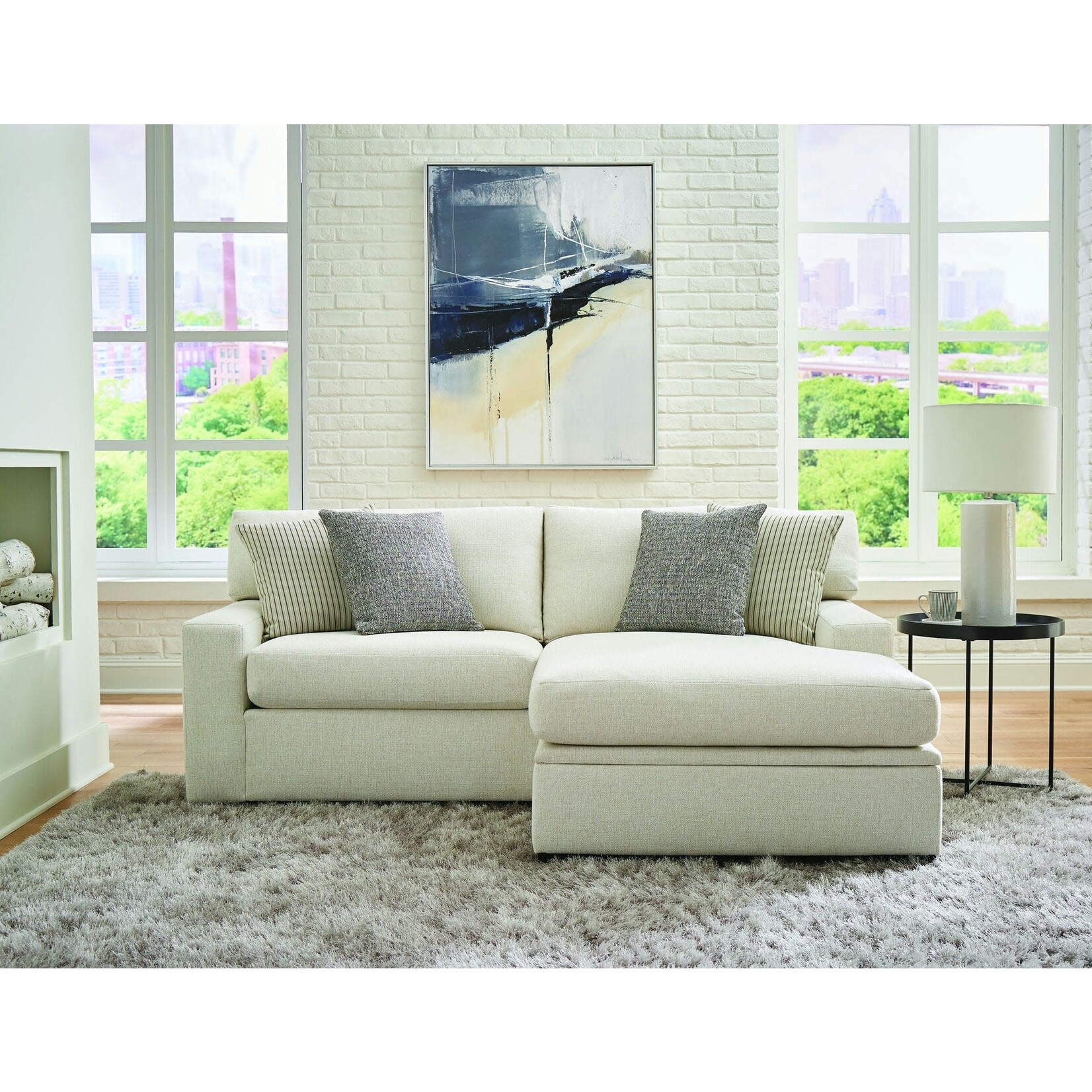 OvernightSofa 5090-Z Sugarshack Ash Queen Sleeper w/Reversible Chaise (K2LL)