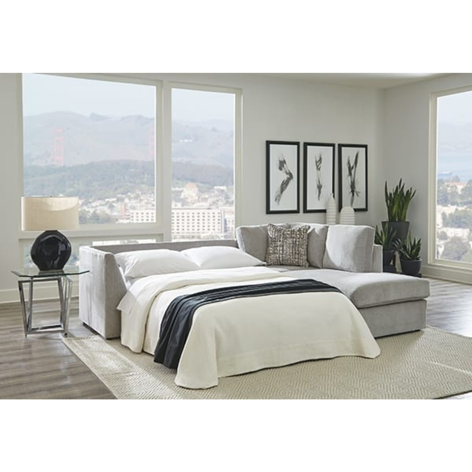 OvernightSofa 593 Sectional w/Full Sleeper Lush Driftwood