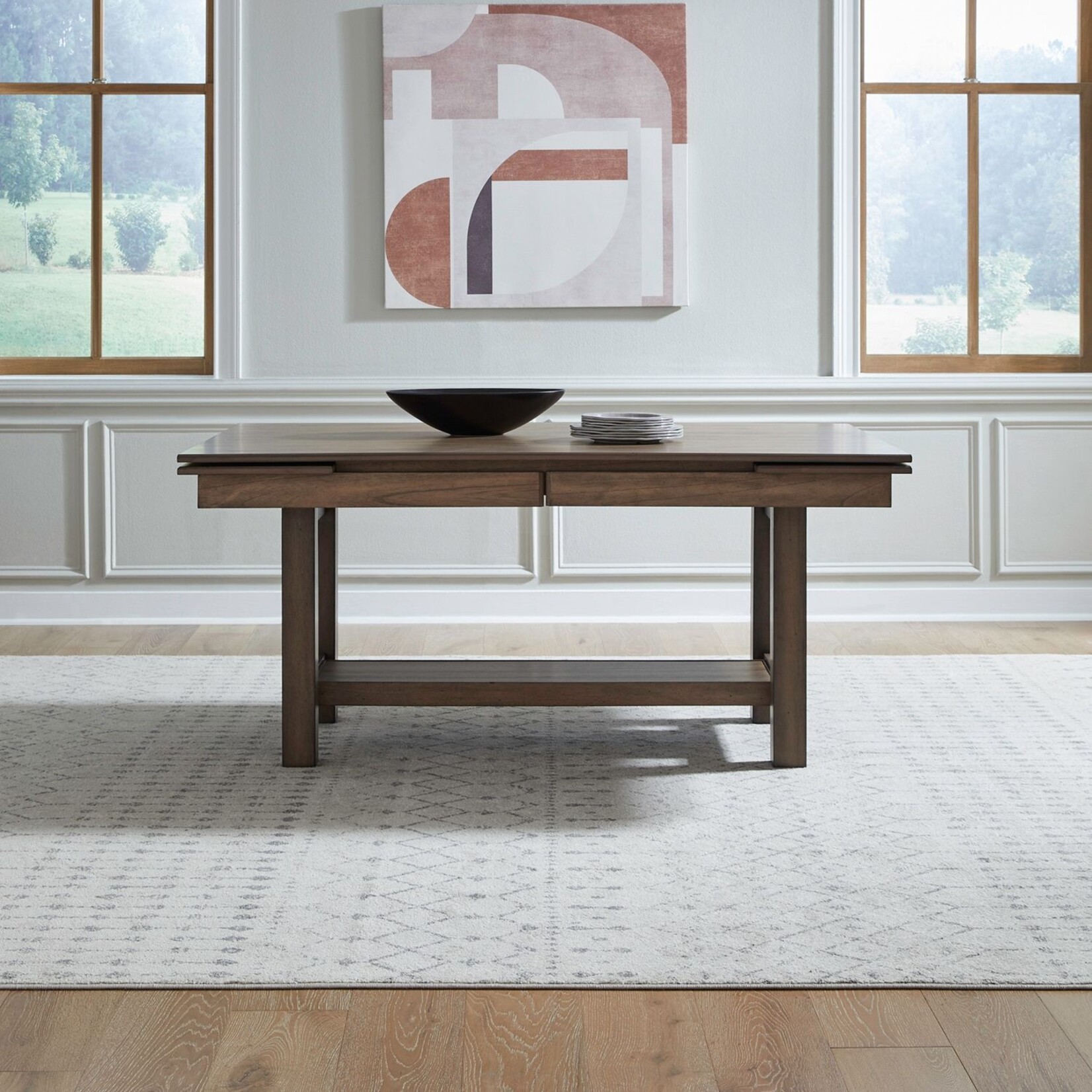 Liberty Furniture Brook Bay Sandstone 6pc Trestle Table Set