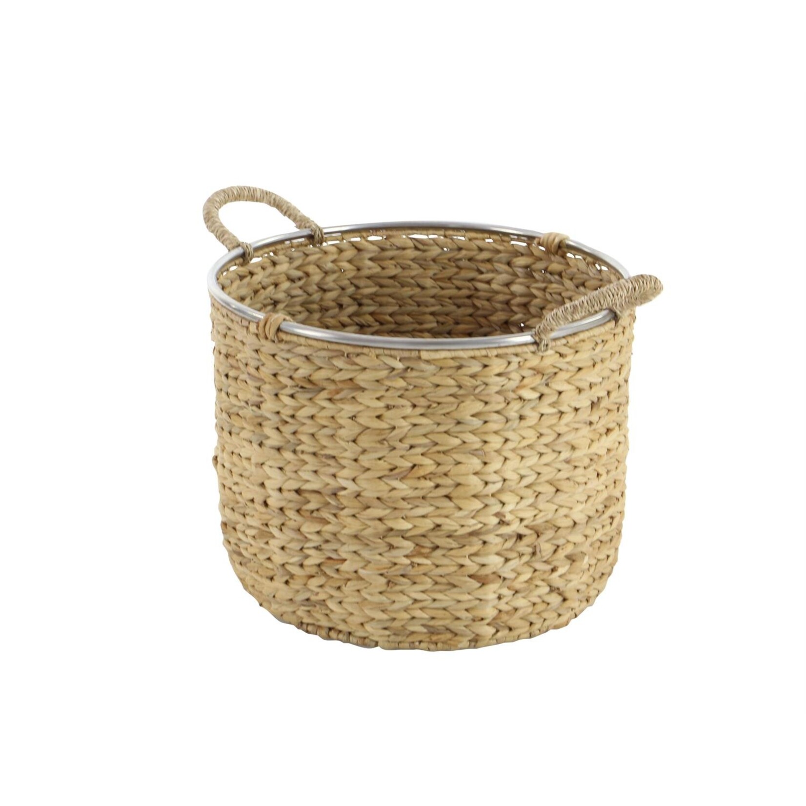 Uma Light Brown Seagrass Handmade Decorative and Functional Storage Basket with Handles, Set of 2