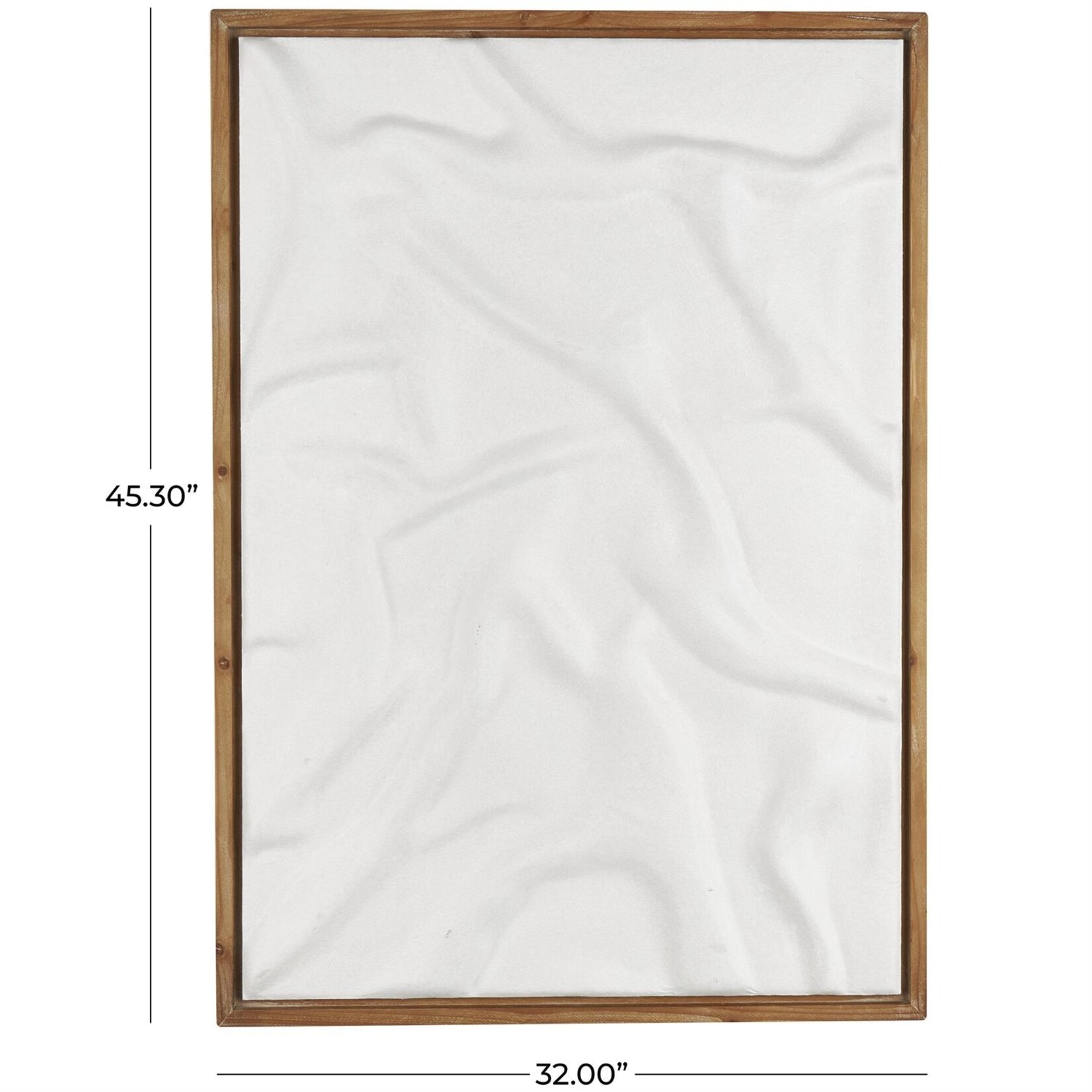 Uma White Wood Abstract Abstract Dimensional Shaped Home Wall Decor with Brown Wooden Frame