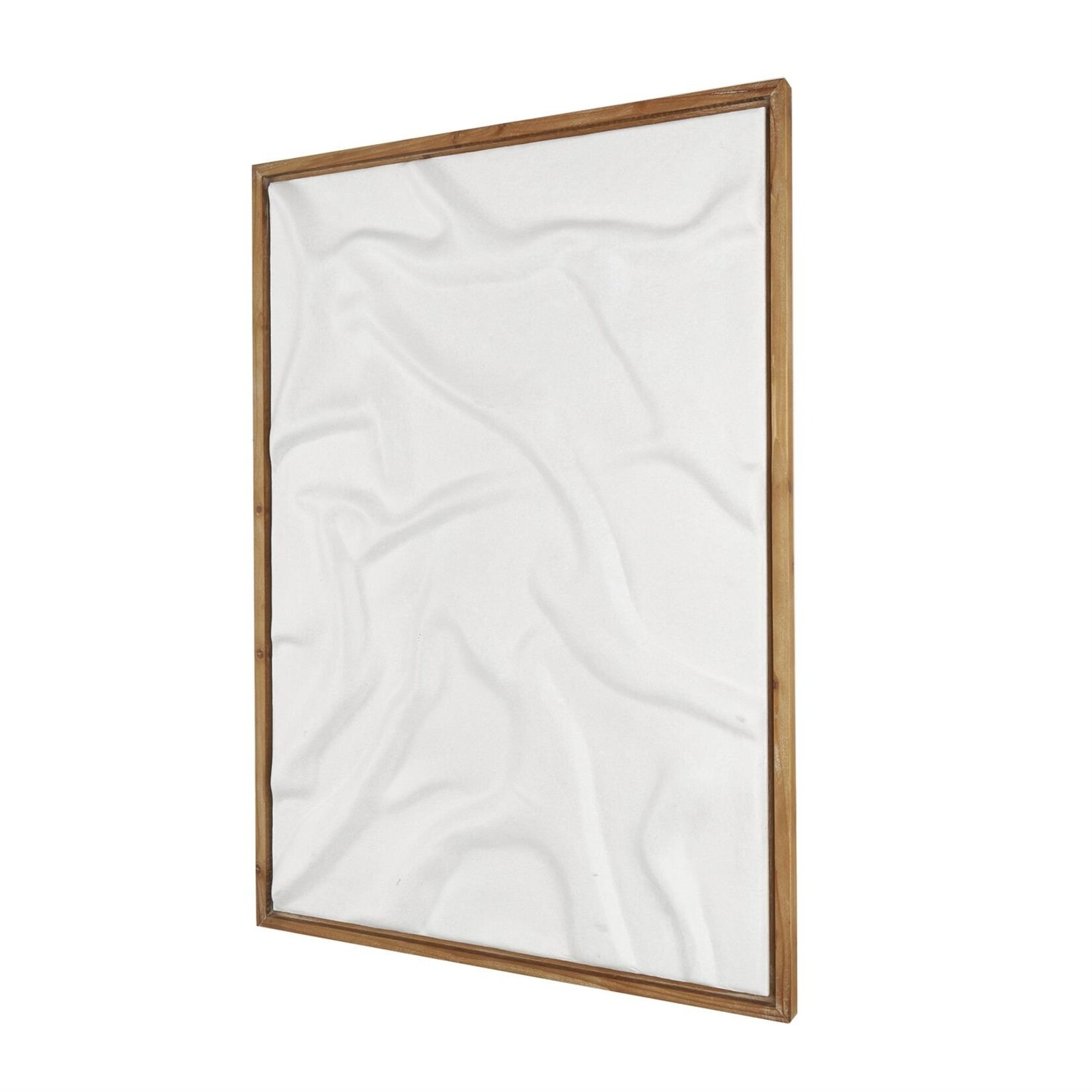 Uma White Wood Abstract Abstract Dimensional Shaped Home Wall Decor with Brown Wooden Frame