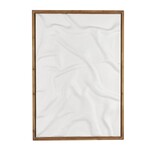 Uma White Wood Abstract Abstract Dimensional Shaped Home Wall Decor with Brown Wooden Frame