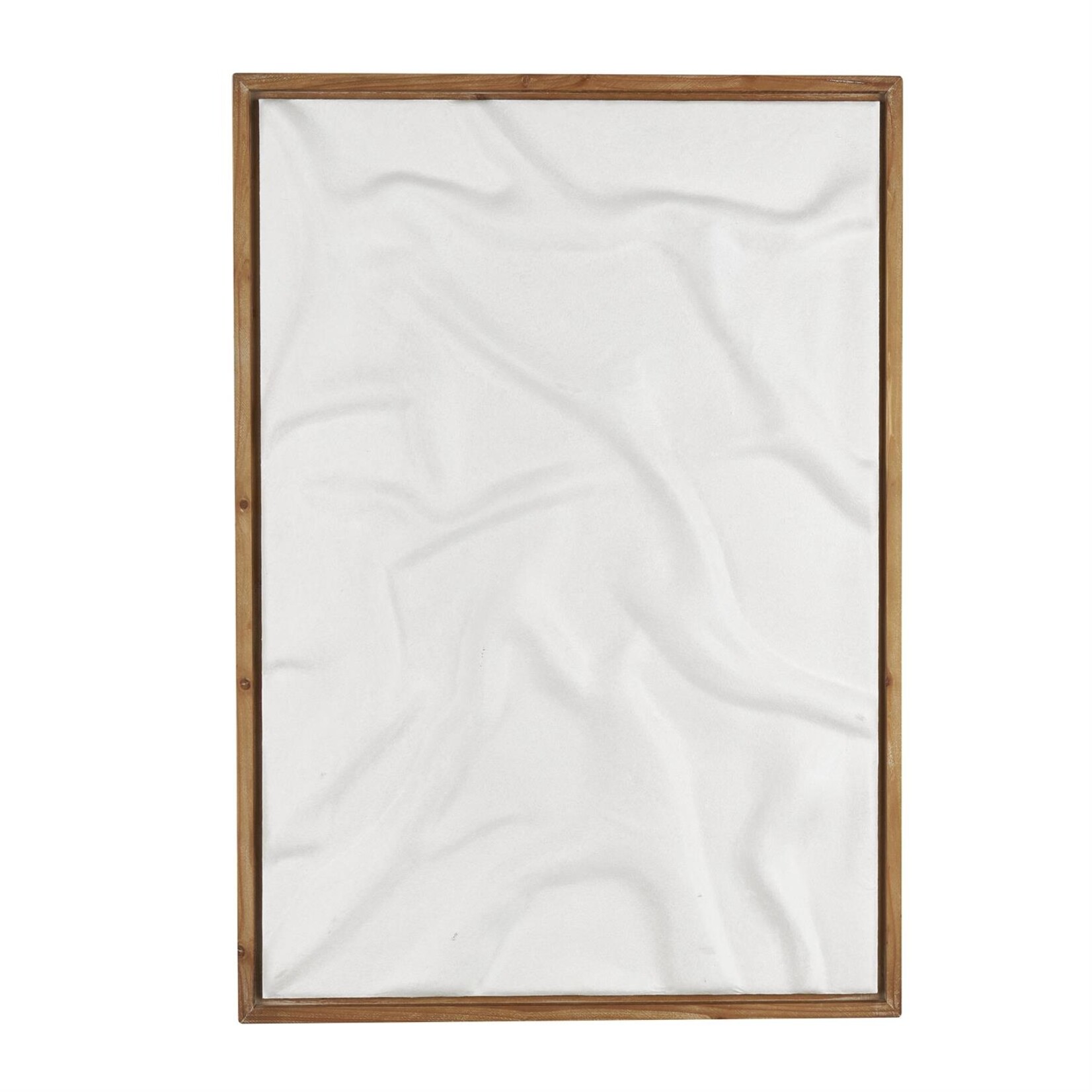 Uma White Wood Abstract Abstract Dimensional Shaped Home Wall Decor with Brown Wooden Frame