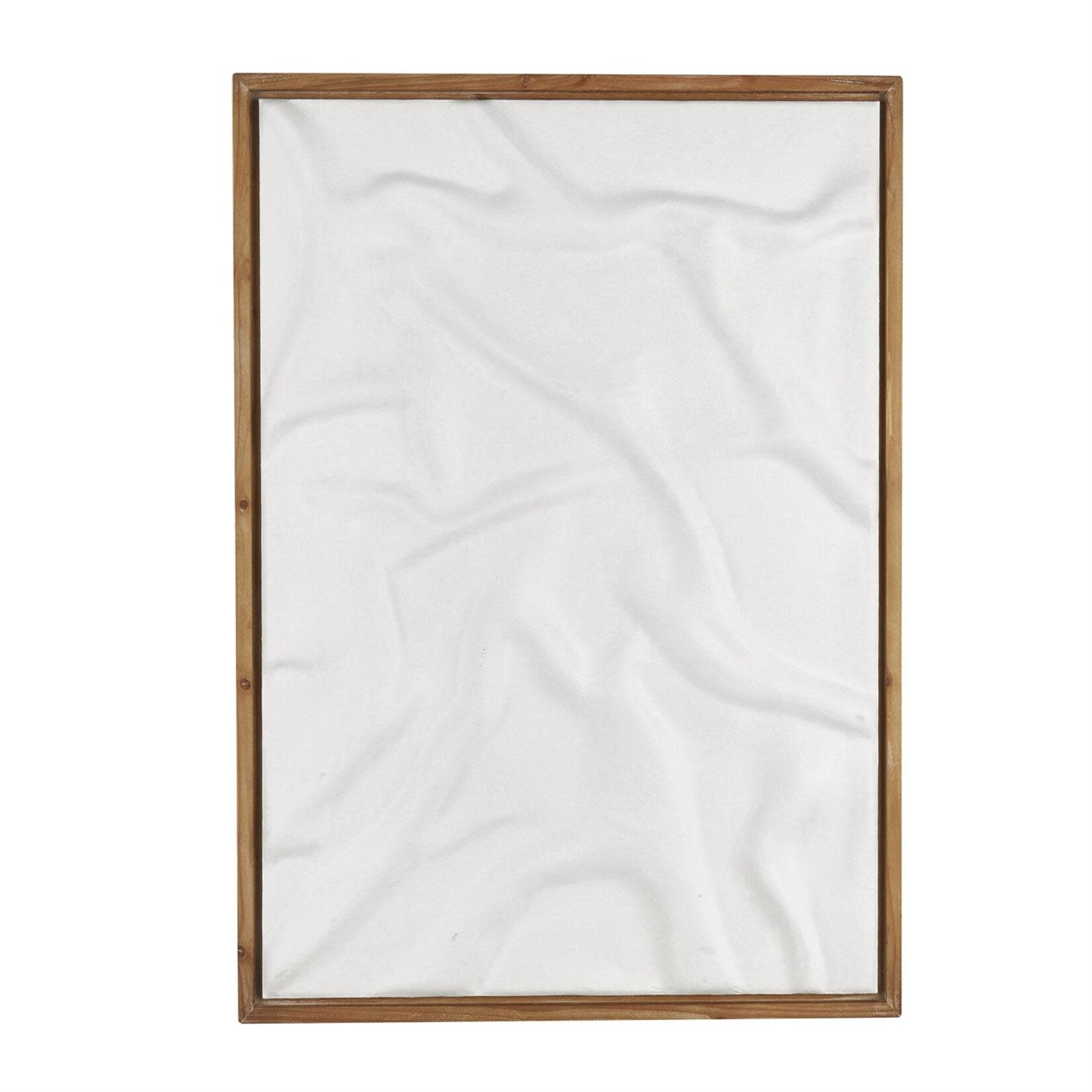 Uma White Wood Abstract Abstract Dimensional Shaped Home Wall Decor with Brown Wooden Frame