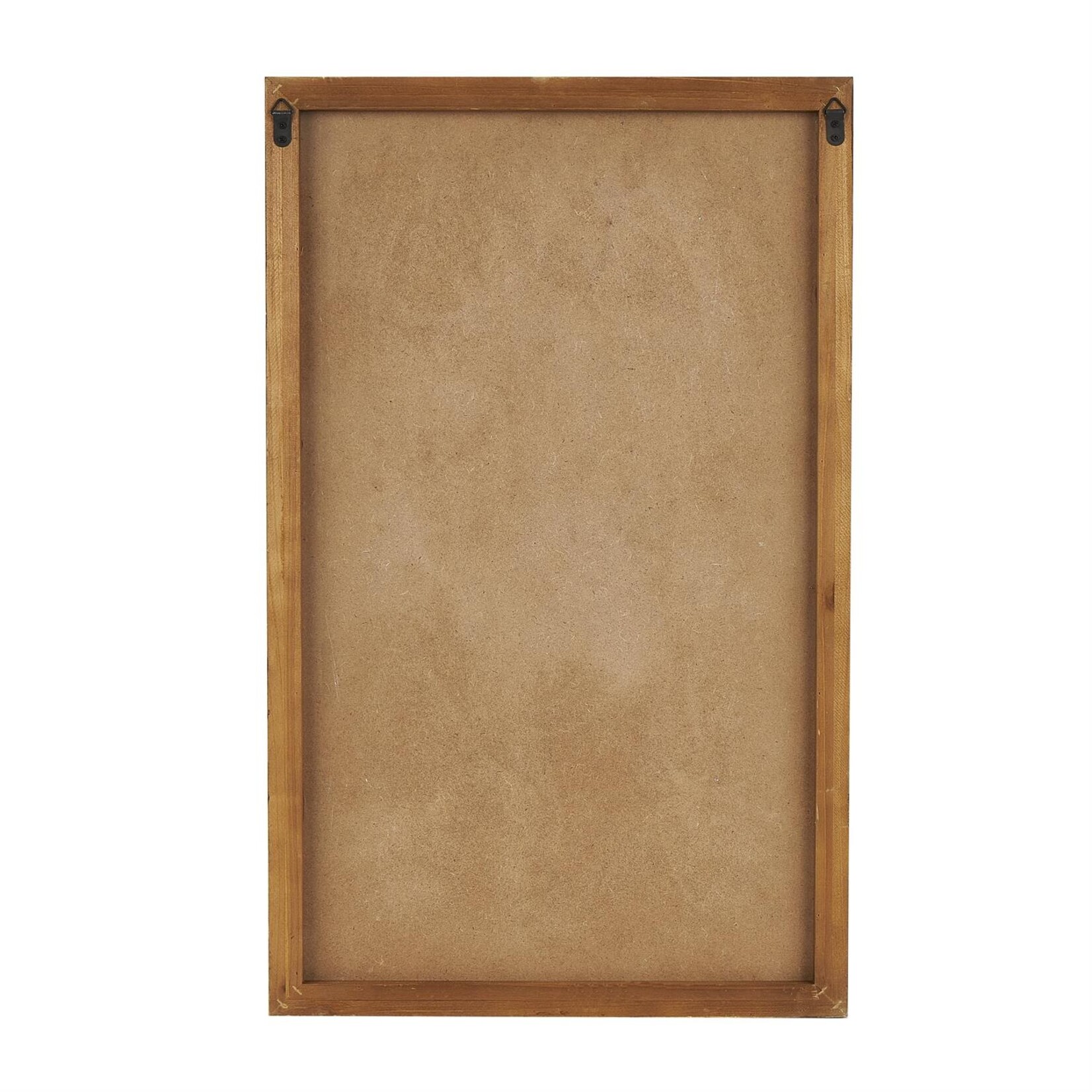Uma White Wood Geometric Textured Dimensional Shape Home Wall Decor with Brown Wooden Frame