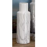 Uma White Ceramic Faux Marble Decorative Vase