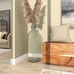 Uma Teal Recycled Glass Abstract Handmade Spanish Bottleneck Decorative Vase