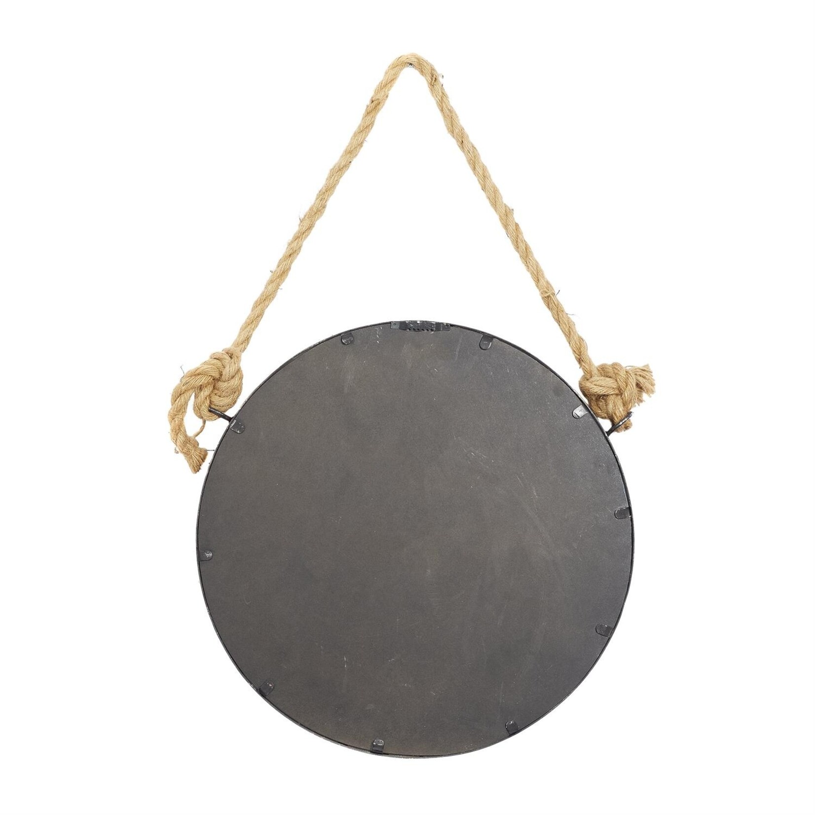 Uma Brown Metal Wall Mirror with Rope Accents, Set of 2