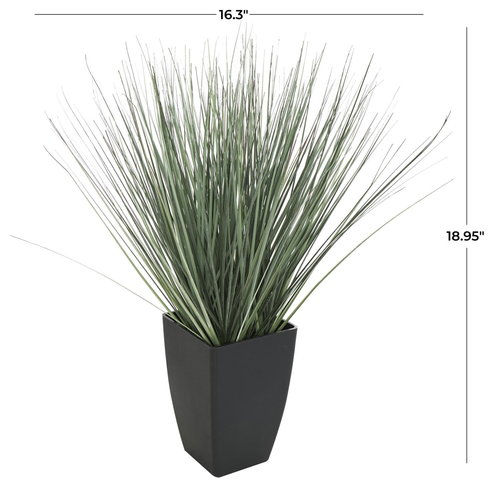 Uma Green Faux Foliage Onion Grass Indoor Outdoor Artificial Plant with Black Plastic Pot (FW/CMS)