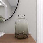 Uma Gray Tempered Glass Decorative Vase with Bubble Texture