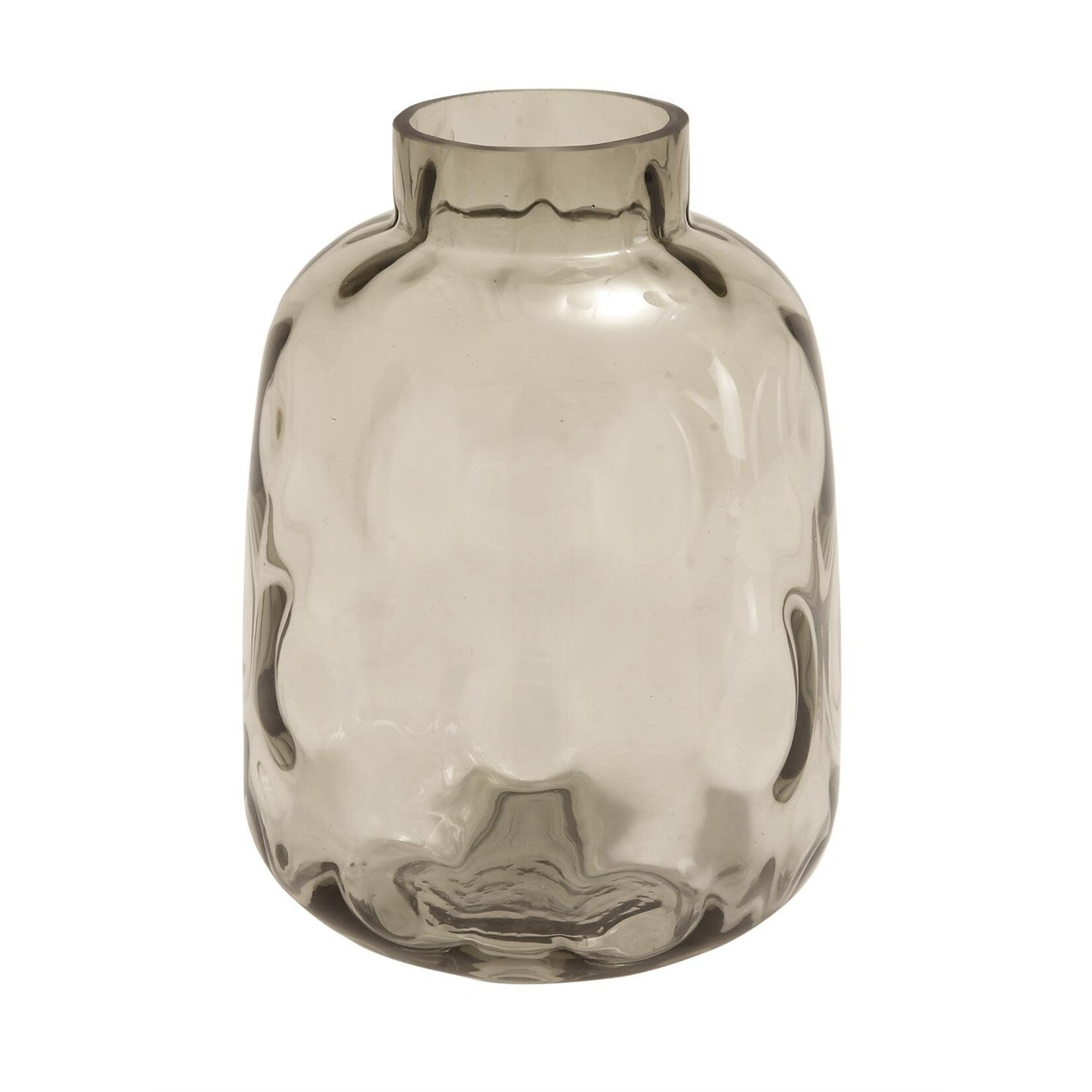 Uma Gray Tempered Glass Decorative Vase with Bubble Texture