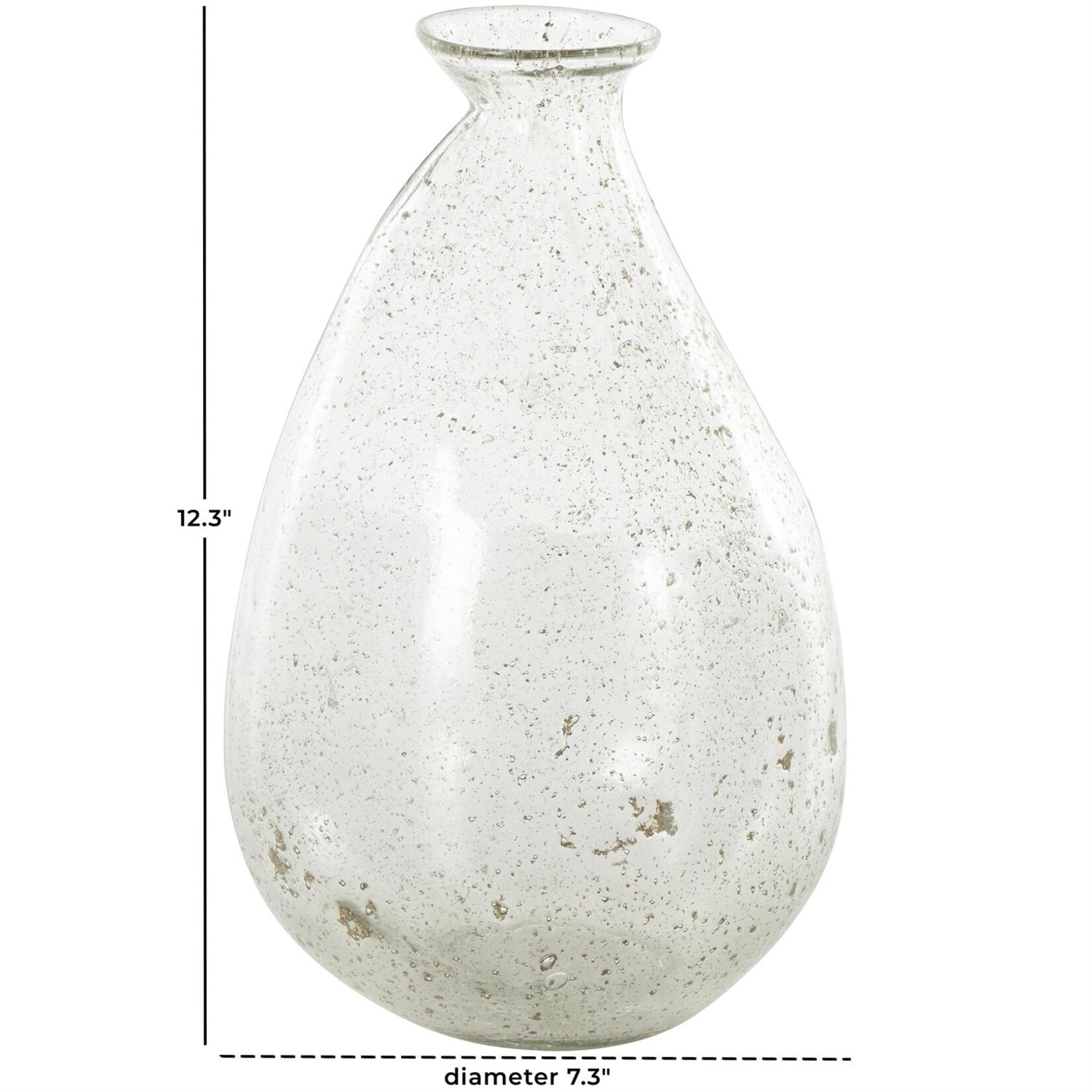 Uma Clear Glass Speckled Decorative Vase with Brown Accents