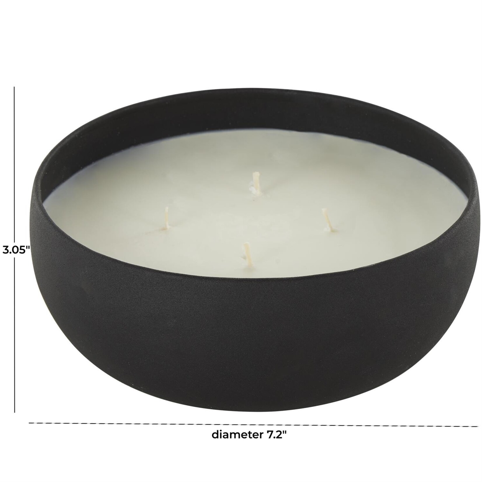 Uma Black Metal Eucalyptus Spa Scented Textured 34oz 4 Wick Decorative Candle with White Wax